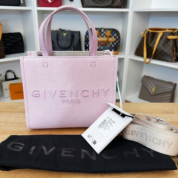 Givenchy Mini Logo Shopping Tote Bag Light Beige and Light Pink - Picture 1 of 10